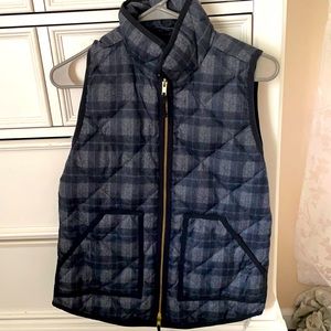 Navy blue plaid vest
